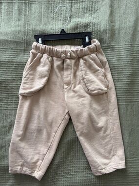 Zara Kids Sand Beige Elastic-Waist Jogger Pants